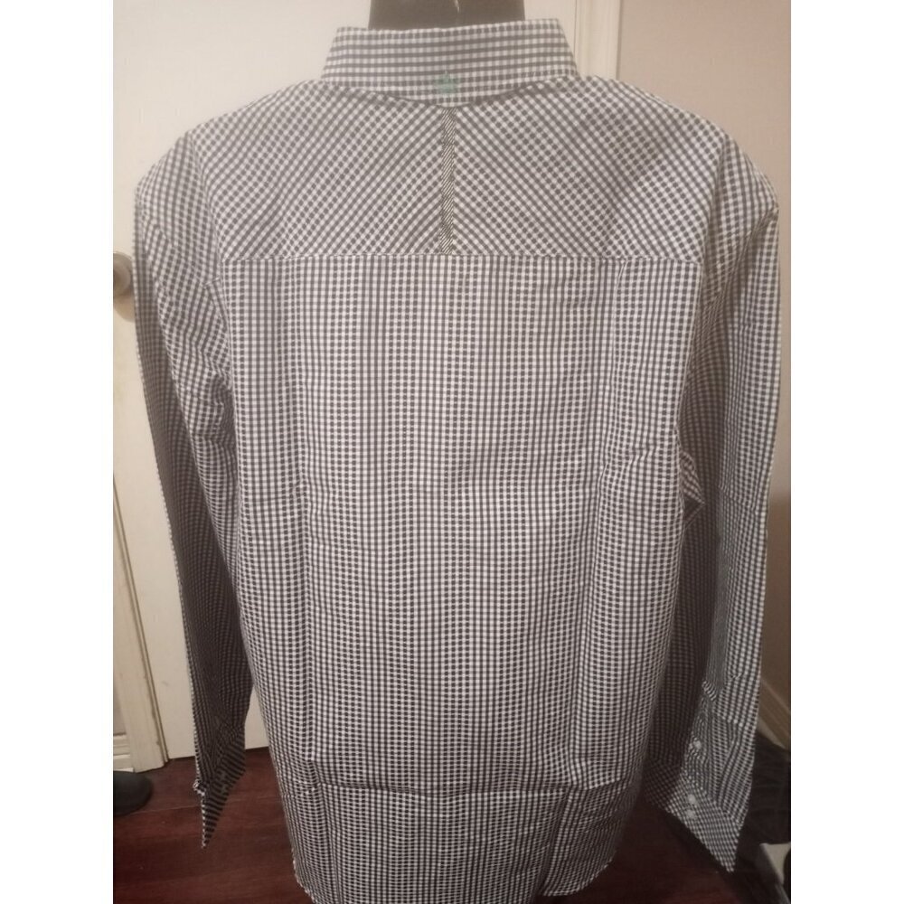 New English Laundry Shirt Mens 3XL Black Label Long Sleeve Button Up Black White - Picture 8 of 15